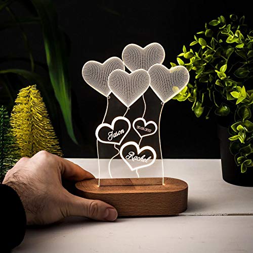 Artistic Gifts Transparent Personalized 3D Illusion Led Lamp Special for Anniversary  Gifts for Your Boyfriend