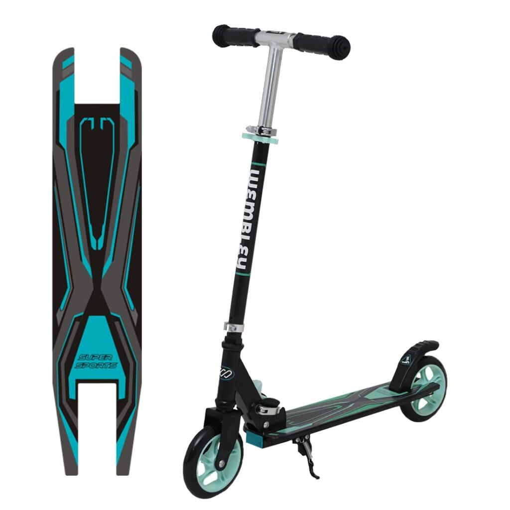  Wembley Kick Scooter for Kids 2 Wheels Steel Frame Large Foldable & Height Adjustable Handle Scooter Skating Scooter Gifts for Kids