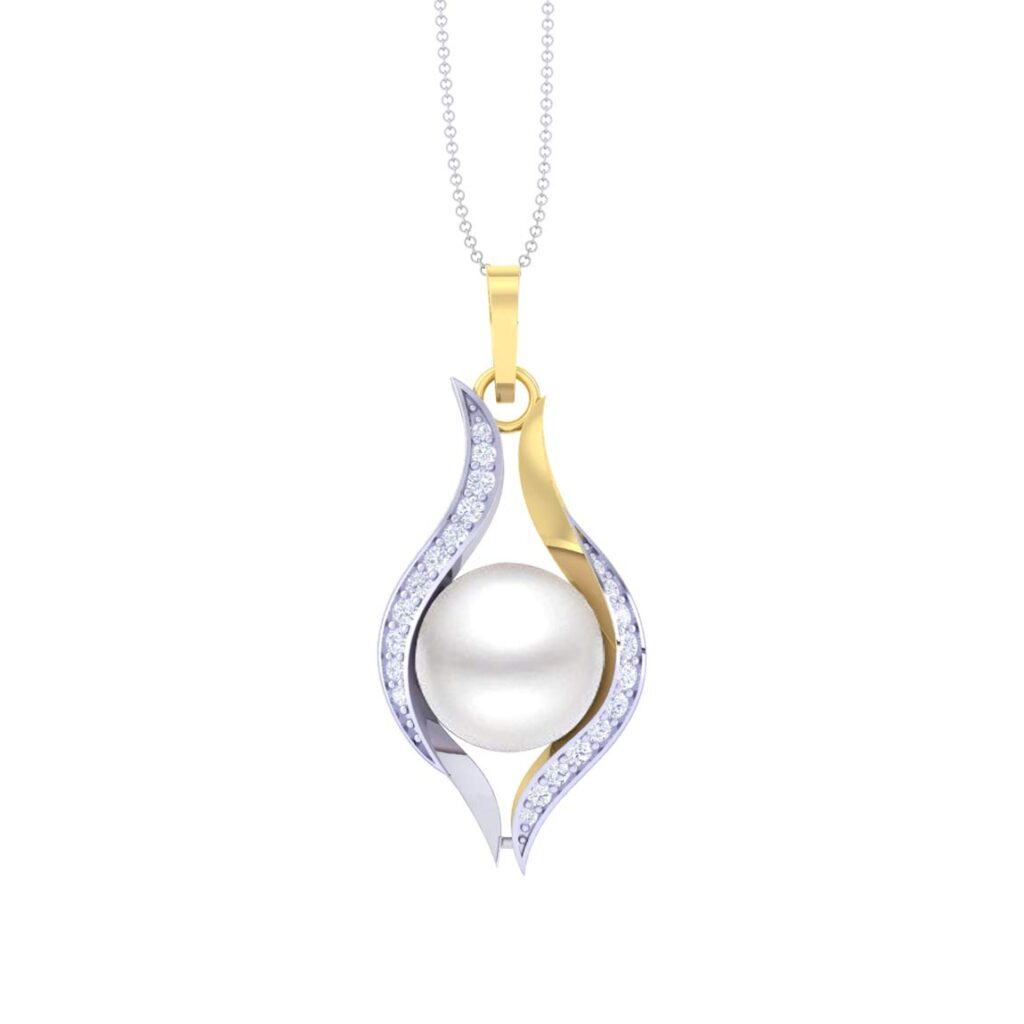 Clara 92.5 Sterling Silver Real Pearl Pendant with ChainBirthday Gifts for Girls
