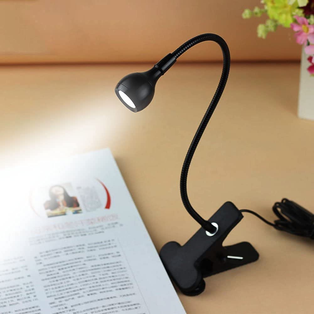 Bulfyss Usb Flexible Reading Led Light Clip-On Beside Bed Table Desk Lamp (Black, Pack Of 1,Plastic) rakhi gift for brother