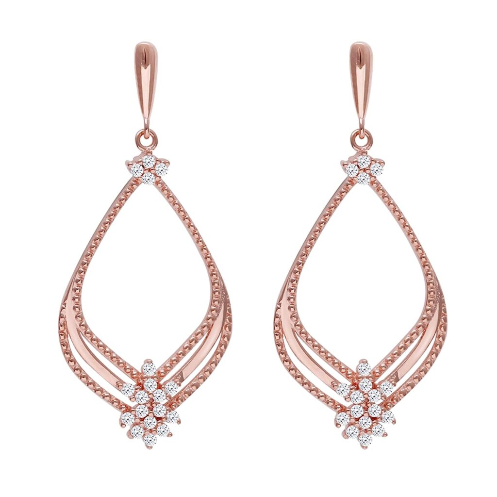  GIVA 925 Sterling Silver Rose Gold Princess Earrings | Studs to Gifts for Girls