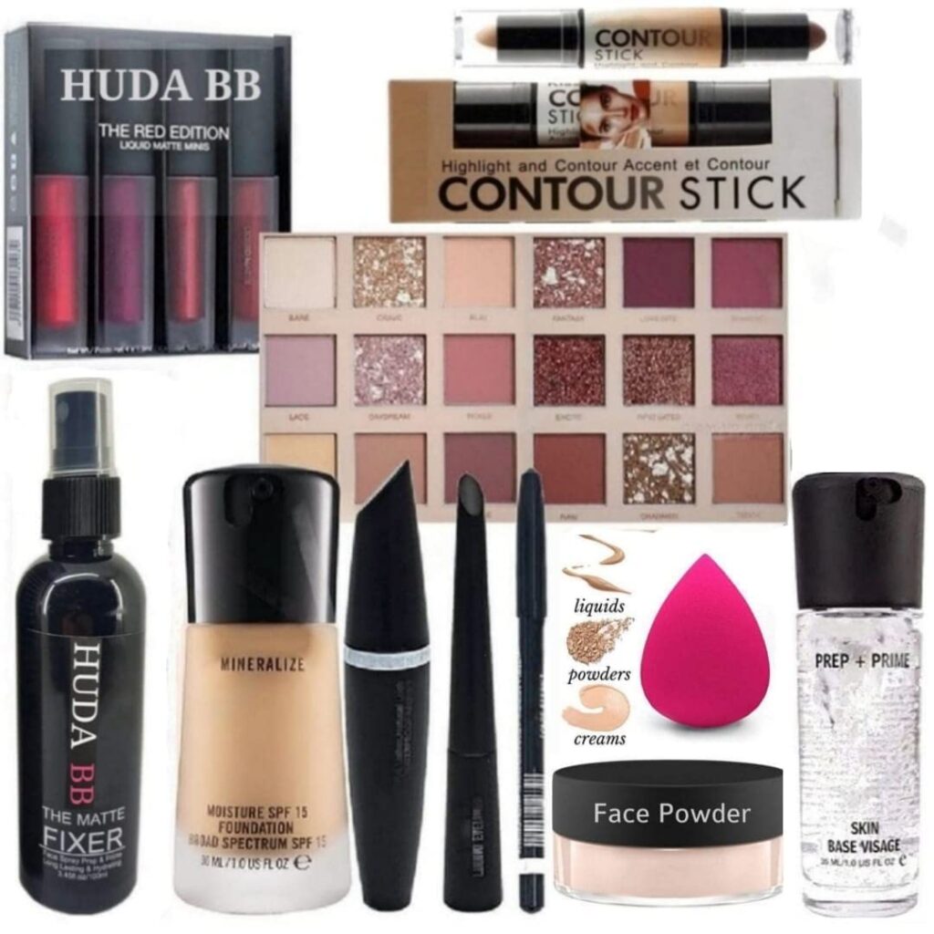  HUDA BB HD Waterproof Makeup Kit Combo For Women & Girls All Products In 1 Kit Set Of 14 Gifts for Girls