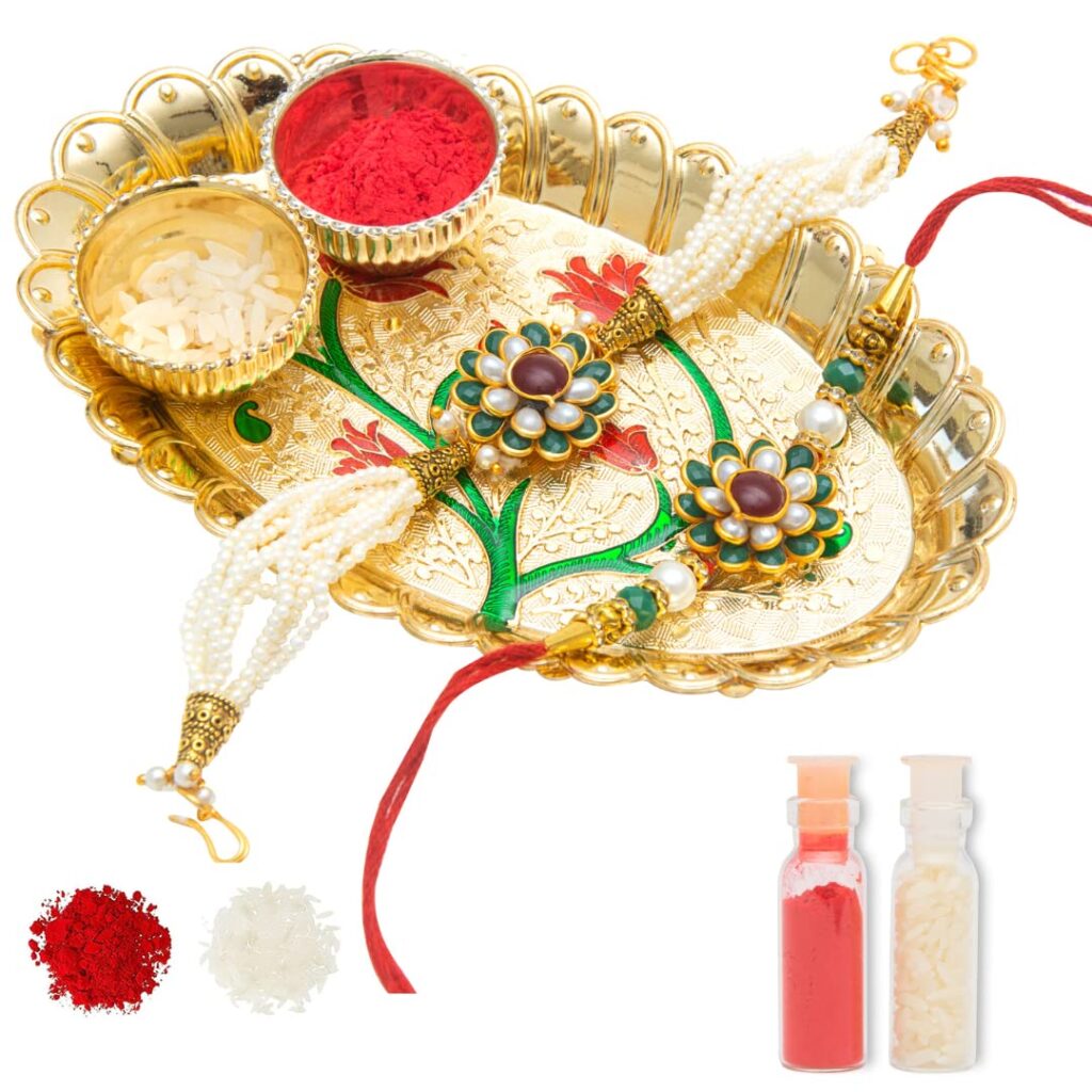 Bhai & Bhabhi Rakhi with Plate   Rakhi for brothers