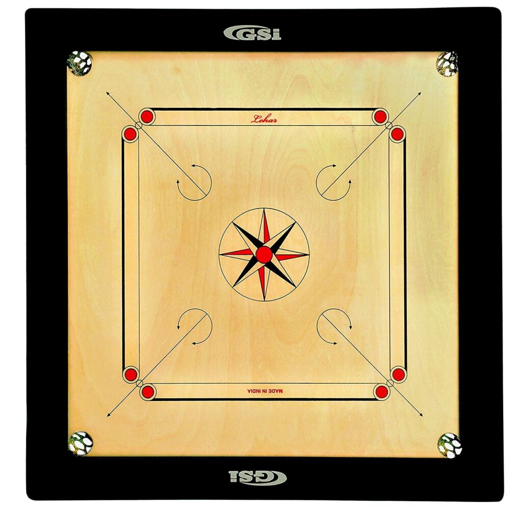GSI Superior Matte Finish Club Carrom Board for Professionals and Clubs with Coins Striker and Boric Powder, Pack of 1, Beige (XX-Large 35 inch 8mm) Rakshabandhan gift for brother