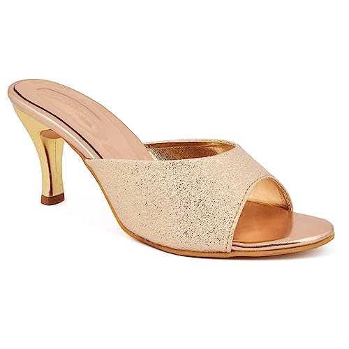XE Looks Gold Pencil Heel Slippers Birthday Gifts for Girls