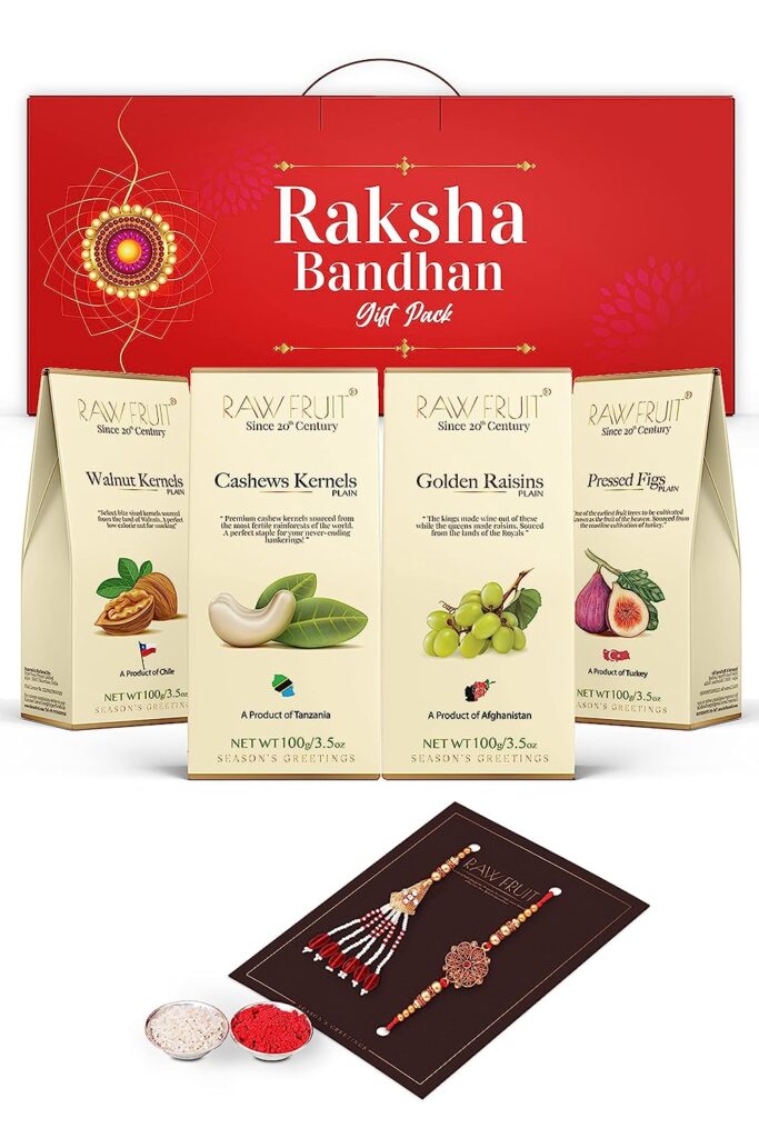 Hyperfoods Rakhi for Brother and Bhabhi with Gift Set Rakhi for bhai and bhabhi Dry Fruits Combo Pack Cashew Raisin Walnut Figs Rakhi for brothers
