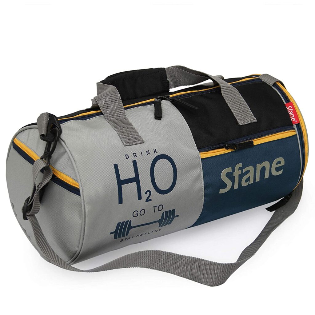 SFANE Polyester 23 cms Navy Blue Gym Bag, Shoulder Bag, Sports Bag for Men & Women with Separate Shoes Compartment (Blue) Rakshabandhan gift for brother