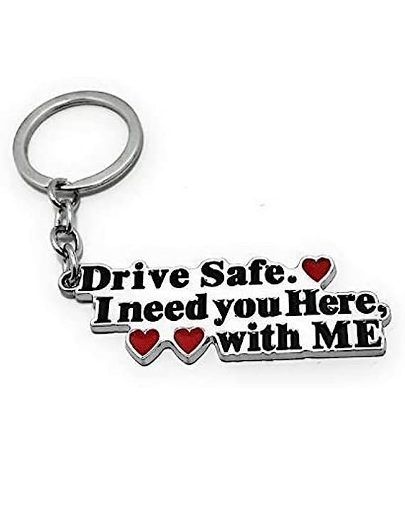 AEROSTARK Drive Safe Metal Keychain | Perfect Anniversary, Romantic Birthday Gifts for Husband