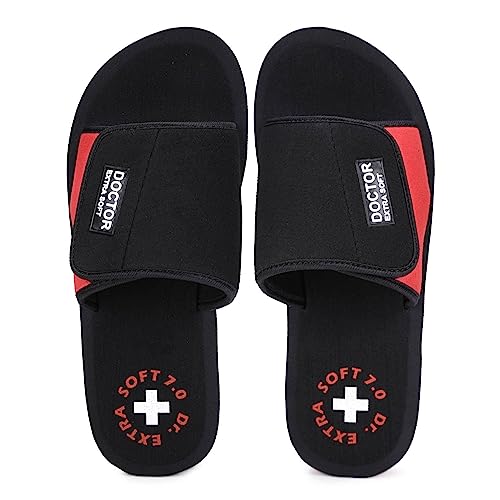 2. DOCTOR EXTRA SOFT Men's Care Orthopaedic and Diabetic Adjustable Strape Super Comfort Dr Sliders Flipflops and House Slippers for Gent's and Boy's Slides-OR-D-  Boys Slippers