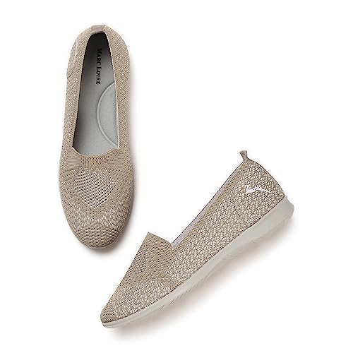 1. Marc Loire Women's Athleisure Knitted Active Wear Slip-On Ballet Loafer Shoes for Daily Walking Rain Shoes for Women